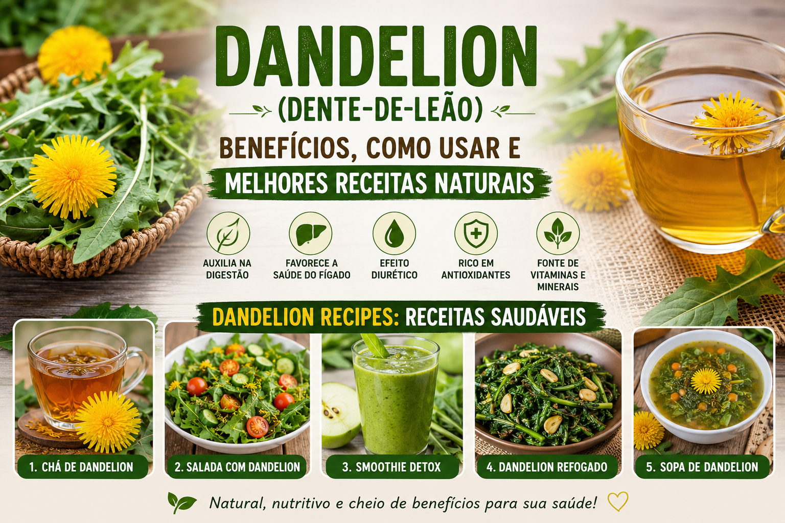Dandelion (Dente-de-Leão): Benefícios, Como Usar e Melhores Receitas Naturais